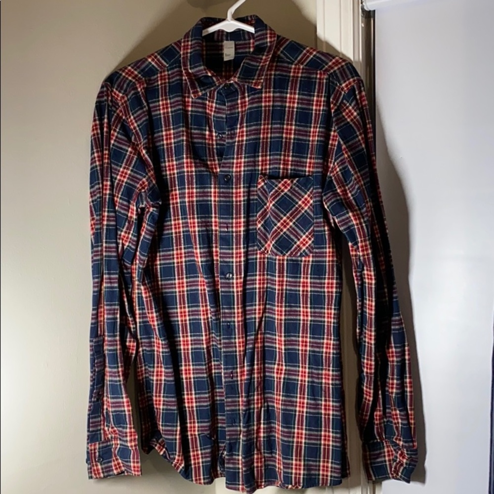 Mens American Apparel Flannel Shirt Size L